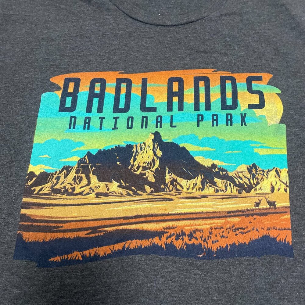 Badlands National Park Men's XL Dark Gray Short Sleeve T-Shirt - Picture 2 of 6